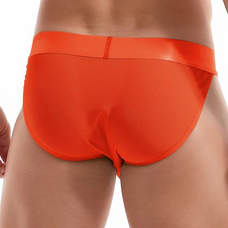 Jockmail Mans Underwear Gay Brief Nylon Mesh Sexy Low Waist Ropa Interior Hombre Letter Embroidery Sissy Panties Male Lingerie