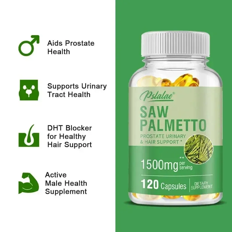 Premium Saw Palmetto - Menggalakkan Kesihatan Prostat Lelaki Mencegah Rambut Gugur Melegakan Kerap Kencing dan Menggalakkan Kecergasan