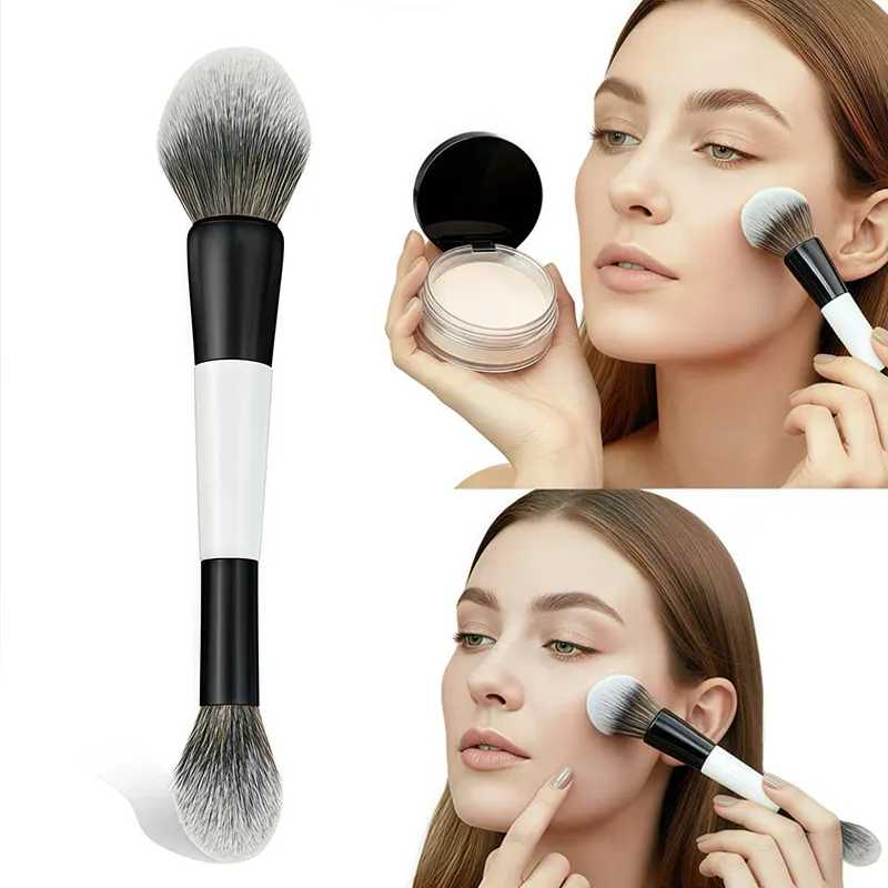 ✦ Dual-Ended Foundation Face Brush Double-ended Powder Blush Contour And Eyeshadow Concealer Makeup Brushes