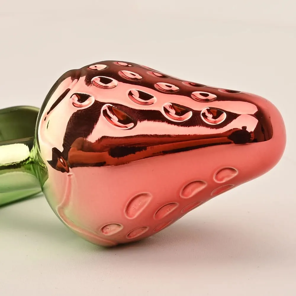 Anus Butt Plug With Diamond Jewel Metal Strawberry-Shaped Anal Sex Toys Trainer Analplug Buttplug Butplug