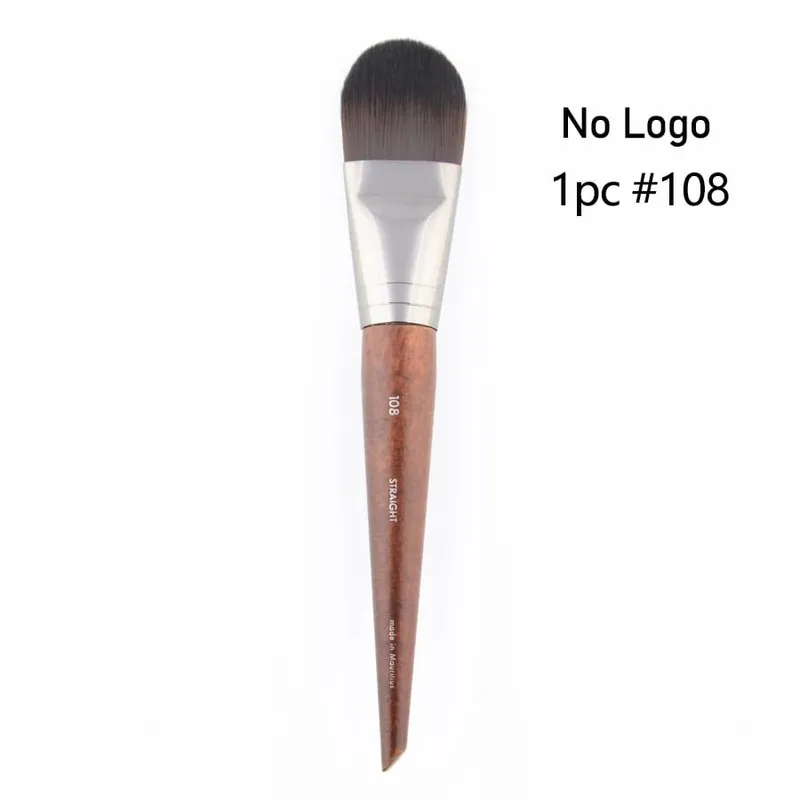 1 piece #108 Foundation Makeup brush Flat Liquid BB cream Natural wood straight Professional Face Mask Make up brushes Synthetic