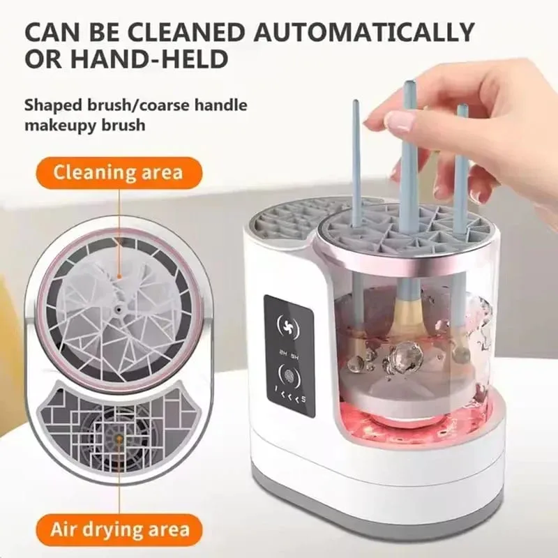 2026 NEW Electric 3 IN 1 Makeup Brush Cleaneing Machine Makeup Brush Dryer Portable Automatic USB Cosmetic Brushes Cleaner Tool