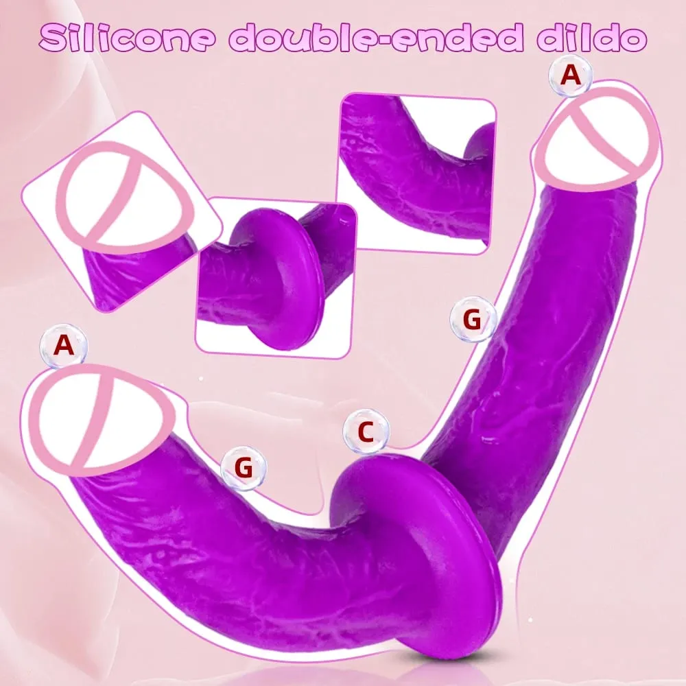 สายDildoสำหรับสตรีเพศของเล่น-Double Ended Dildoเนื้อซิลิโคนแฟนตาซีDildoยาวDildosสายรัดสายรัดขนาดใหญ่Anal Dildos