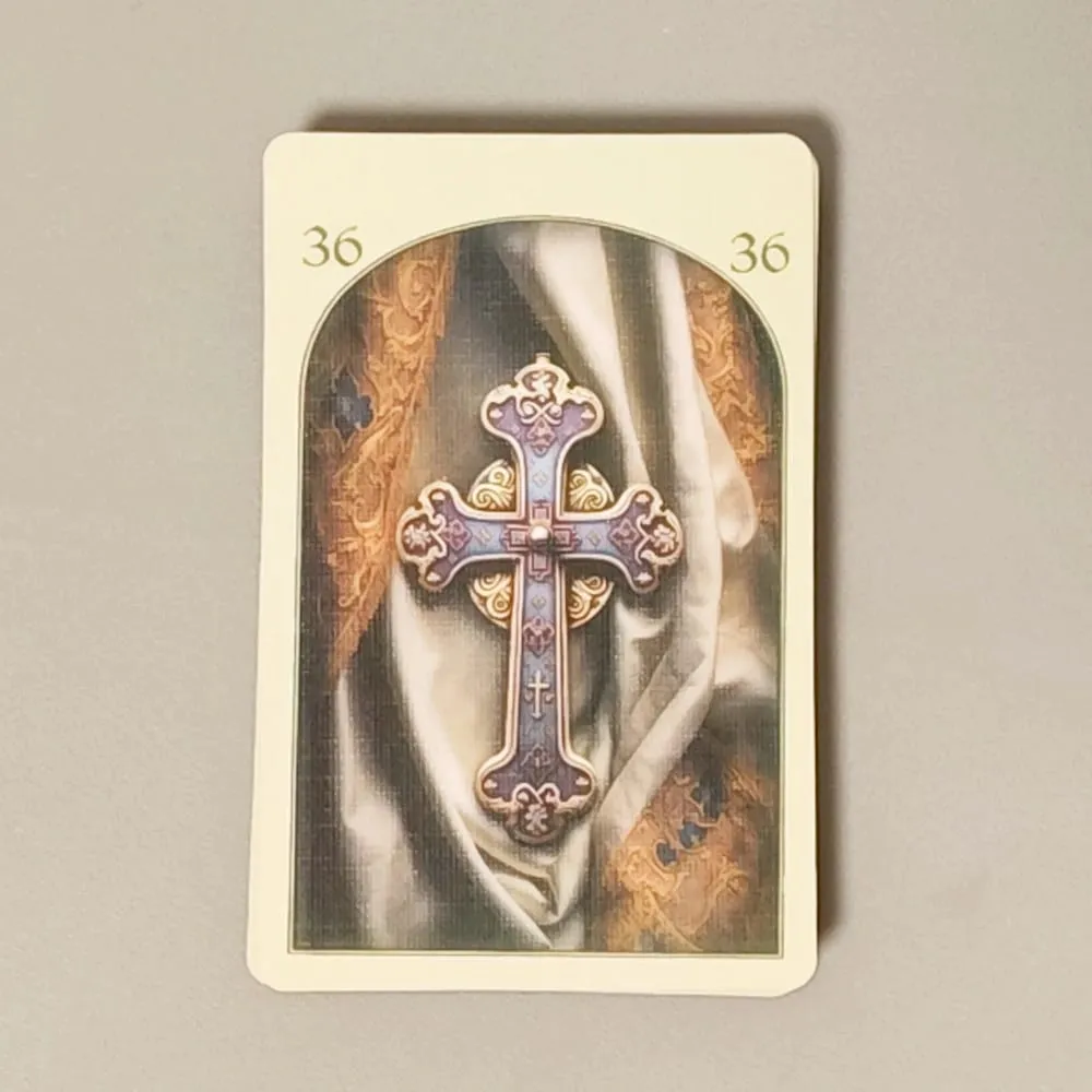 Printed on 350GSM Double-embossed Cardstock Medieval Lenormand Oracle Deck 9*6cm 36 Pcs Cards