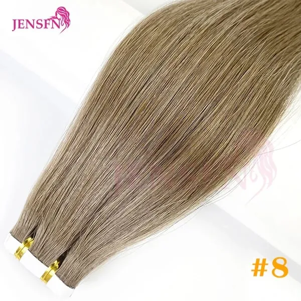 Tape In Hair Extension 100% Real Human Hair Straight Hair Seamless Invisible Skin Weft Remy Tape Ins Brown Blonde Womem