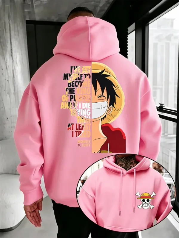 One Piece Anime Hoodie Monkey D Luffy Citaat Print Streetwear Unisex Mannen Vrouwen Oversized Casual Sweatshirts Lange Mouw
