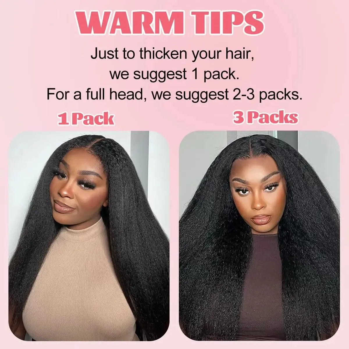 Synthetic Kinky Straight Clip in Hair Extensions 7pcs 16Clips Yaki Straight Clip Ins 22Inch/55cm Full Head Hair Extensions