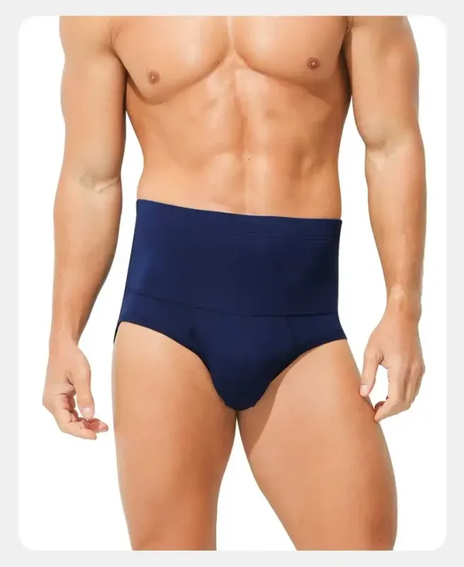 Men's High-Waist Cotton Underwear, Slim-Fitting Waist-Protecting, Plus-Size Warm Triangle Sports Briefs