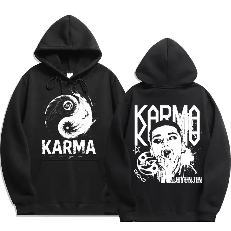 KPOP's fourth album KARMA printed men's hoodie FELIX HAN BANGCHAN CHANGBIN HYUNJIN LEE fashion hoodie