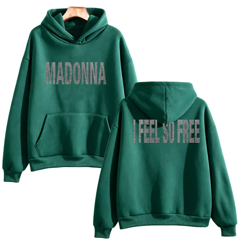 I Feel So Free Hoodie Graphic Printed Hoodie Madonna Merch Vintage Style Sweatshirts Women Men with Hooded Loose Casual Pullover