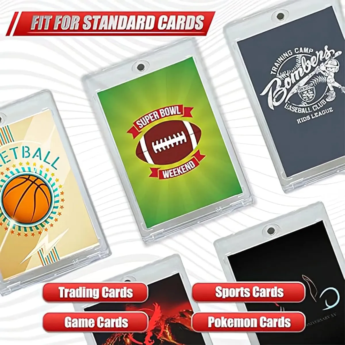 35PT Magnetic Card Holder Set Display Case Fit for YuGiOh Pokmon Game Sports Trading Cards Sleeves Hard Acrylic Protector Toy