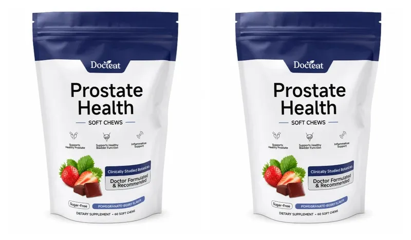 Docteat Prostate Health Soft Chews 60 Count Sugar-Free Pomegranate-Berry Flavor Daily Support with Reishi Extract Zinc Vitamin C — image 8