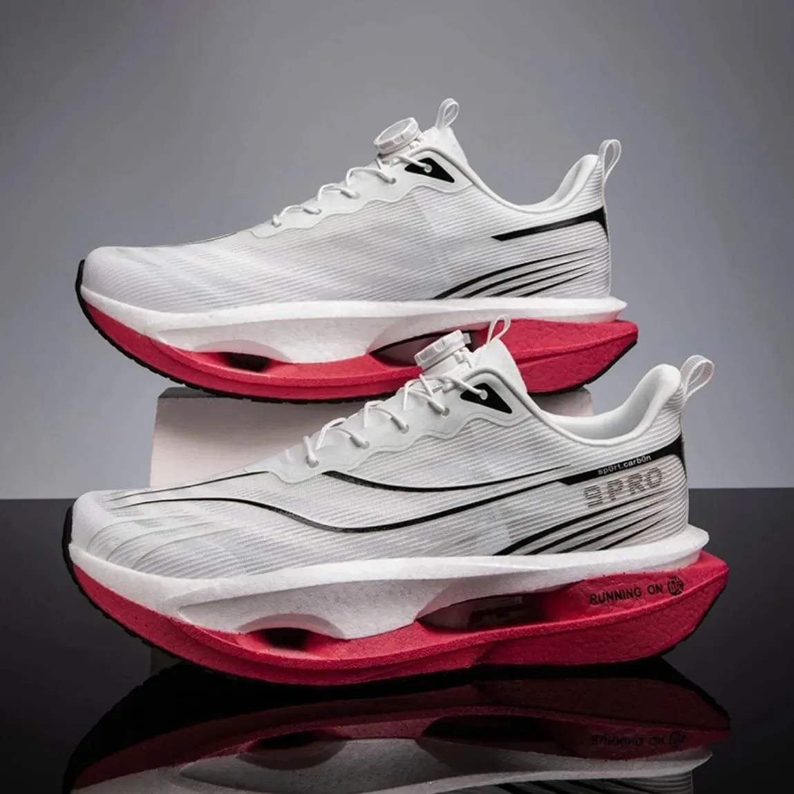 Carbon Plate Marathon Running Shoes Men Women Sports Sneakers Breathable Lightweight Comfortable Athletic Shoes