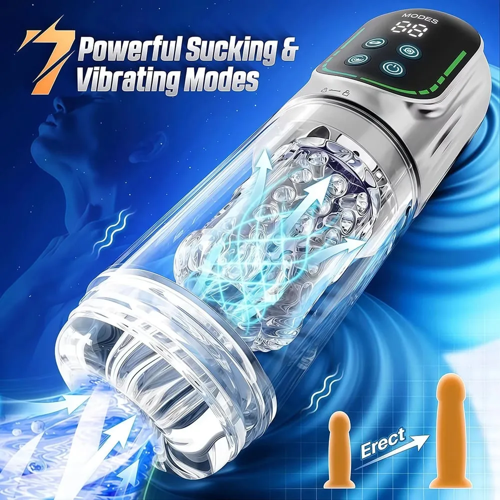 Automatic Male Masturbation Cup Thrusting Rotation Male Masturbator Sucking Licking Vacuum Penis Pump Real Pocket Pussy Sex Toys