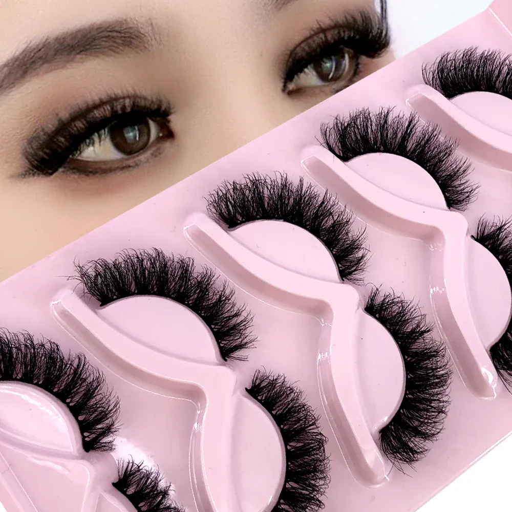 New Cat Eye Lashes 5/7/10 pairs 3D Faux Mink Eyelashes Winged Fluffy Fake Lashes Soft Natural long Full Strip Lash Make
