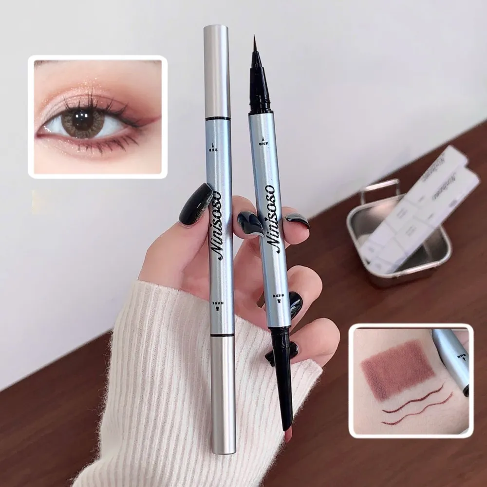 Dual Head Eye Contour Pen Liquid Liner Gel Stick Natural Aegyo Sal Easy Drawing Under Shadow Brightening Daily Eye Makeup Tools