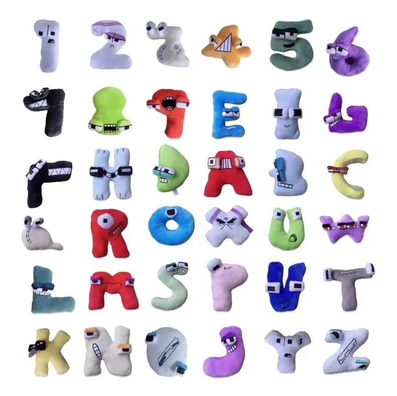 Cute A-Z Red Alphabet Plush Pillows Soft Letter Stuffed Dolls Kids Educational Learning Toy Gift