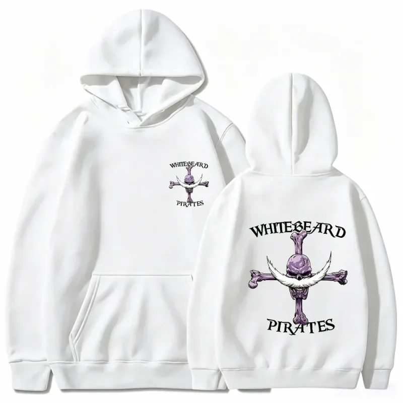 Sudadera con capucha de One Piece Whitebeard Pirates, sudadera con estampado, sudadera con capucha con estampado de anime Jolly Roger de Whitebeard