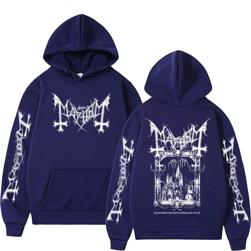 Rock Band Mayhem De Mysteriis Dom Sathanas Hoodie Men Women Death Black Metal Hooded Tracksuit Male Fashion Gothic Punk Hoodies
