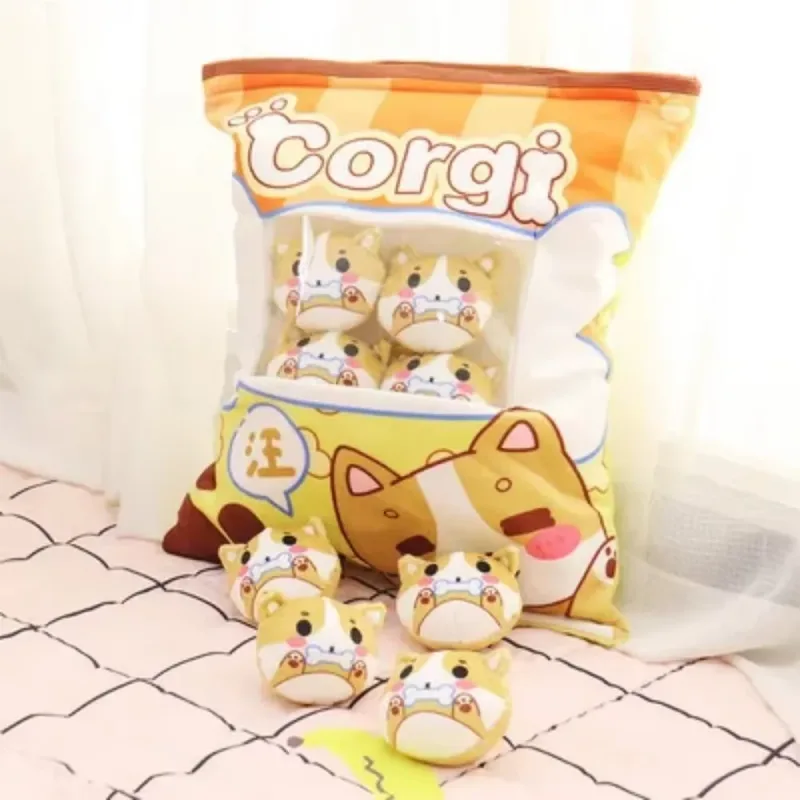 Cute Cartoon Snack Bag Plush Pillow Stuffed Doll Throw Cushion Trendy Internet Famous Snack Bag Plush Toy Soft Office Home De