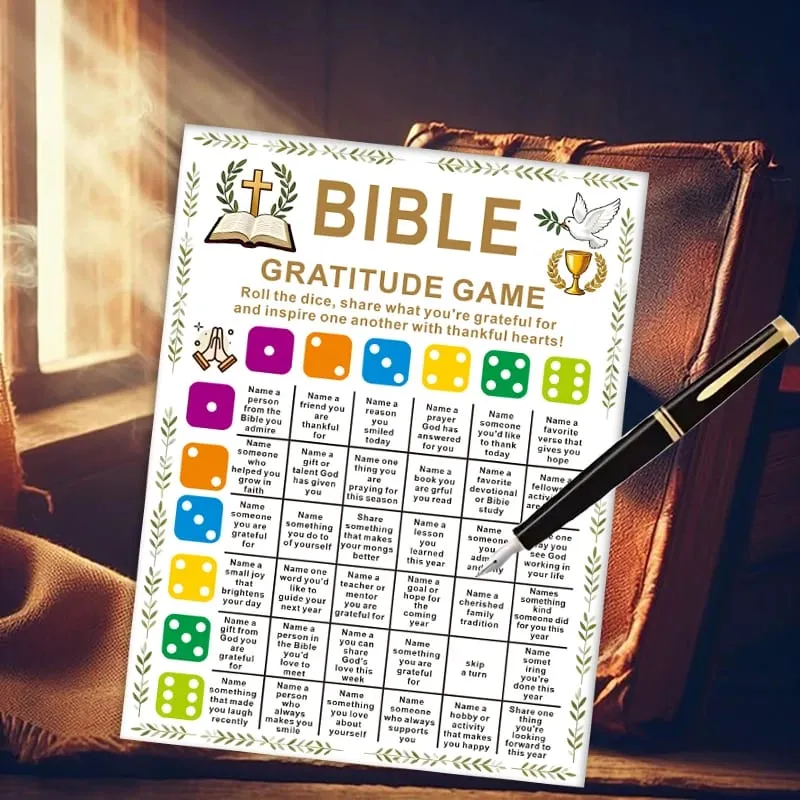 Bible Gratitude Games & Bible Dice Games (Without Dice) Christmas Party Games Christmas Cheerful Religious Game Style Adult