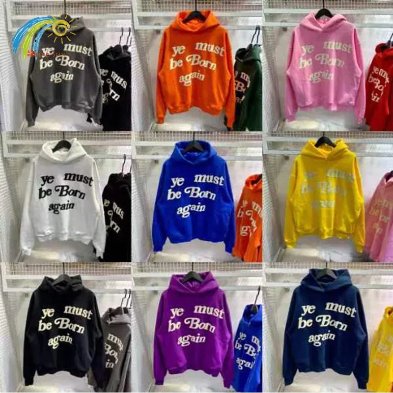 23FW Logotipo de espuma clássico Ye Must Be Born Again Hoodie Homens Mulheres Melhor Qualidade Oversize Kanye West CPFM.XYZ Moletons Multicolor