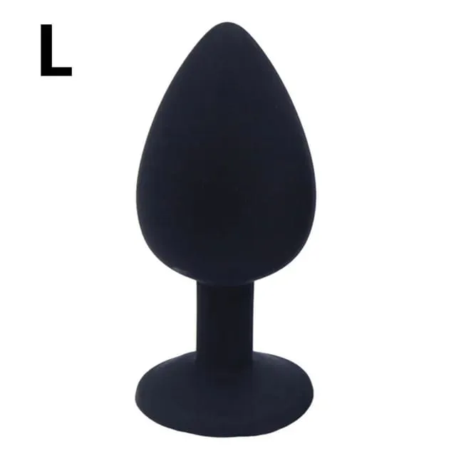 Unisex Silicone Butt Plug 3 Sizes Anal Dildo Sex Stopper Adult Toy for Men/Women Couple Anal Trainer No Vibrator