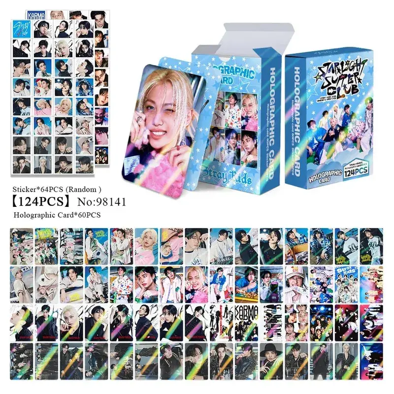 124pcs New Album Stay With Your Wings Photocards Stickers Kpop Merch Lomo Cards Set Fans Collection Cards Gifts
