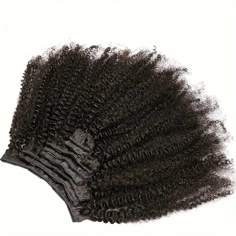 Afro Kinky Curly Clip in Hajhosszabbítás 100% Emberi Haj 4B 4C Kinky Curly Clip In Extended Brazilian Remy Hair 8db 120g/szett