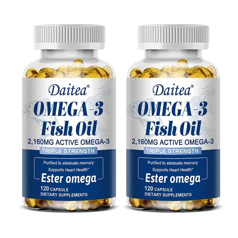 Omega 3 fiskeolie - EPA & DHA højeste styrke til led- og hjernestøtte Hjertesundhedsøjne