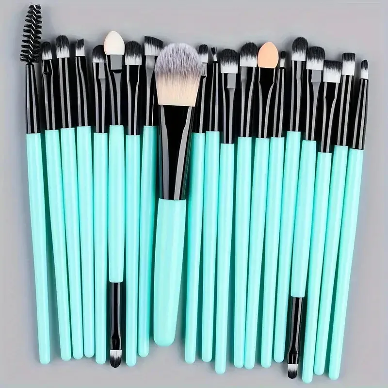 20Pcs Eye Makeup Brushes Set Detail Eyeshadow Brush Makeup Brush White Ultra Soft Eyeshadow Eyeliner Blending Makeup Tool