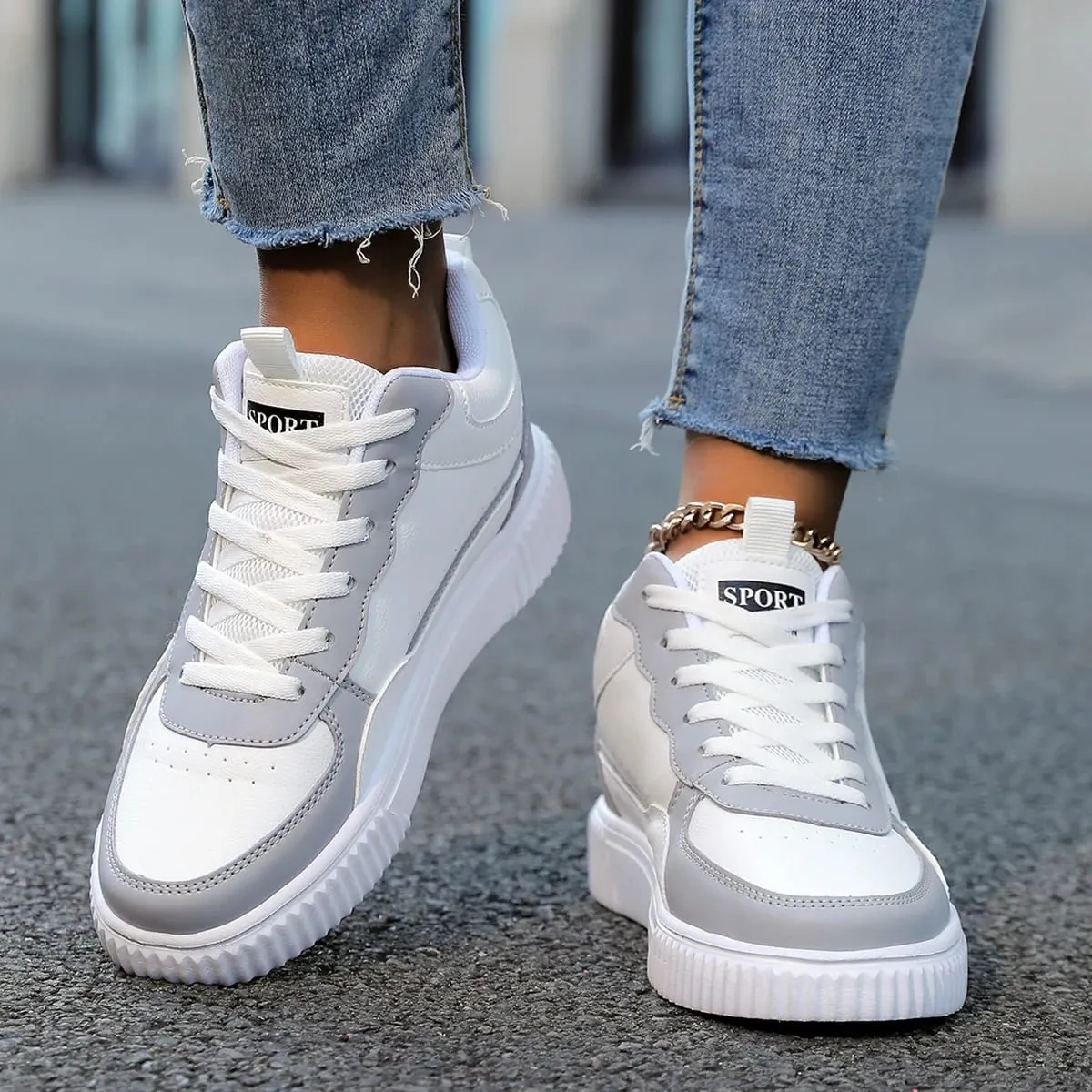 Men's High-Top Sneakers Spring and Summer Trendy Men's Gray Youth Student Shoes Fashionable Versatile Casual Low-Top Sneakers