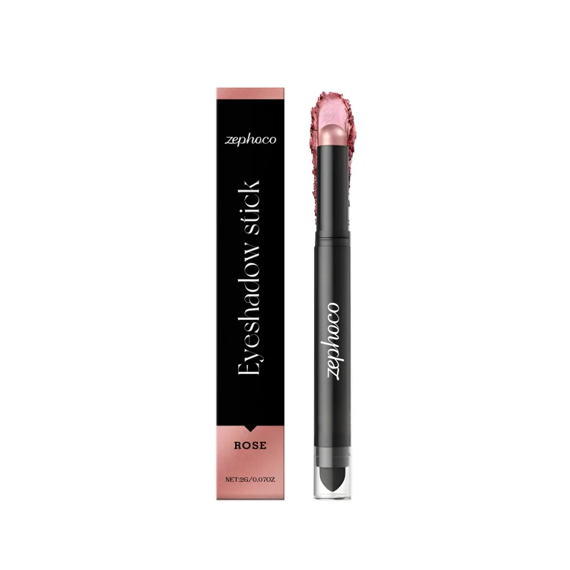 Waterproof Eye Shadow Stick with Brushes Long Lasting High Pigmented Double Head Eye Shadow Stick 8 Colors Maekup