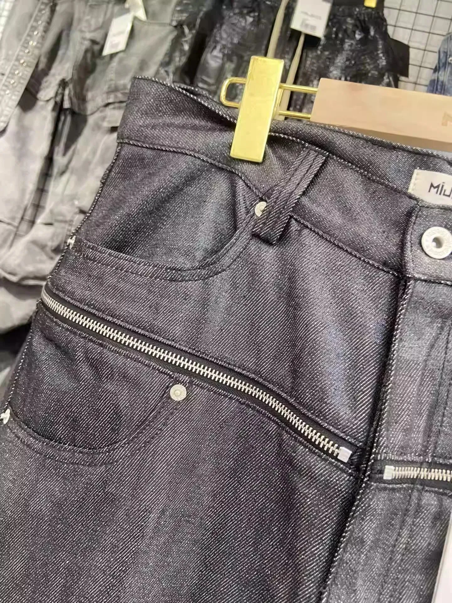 Unisex Brush Wax Zipper Original Cow Jeans Men's and Women's Denim Pants ZJ117