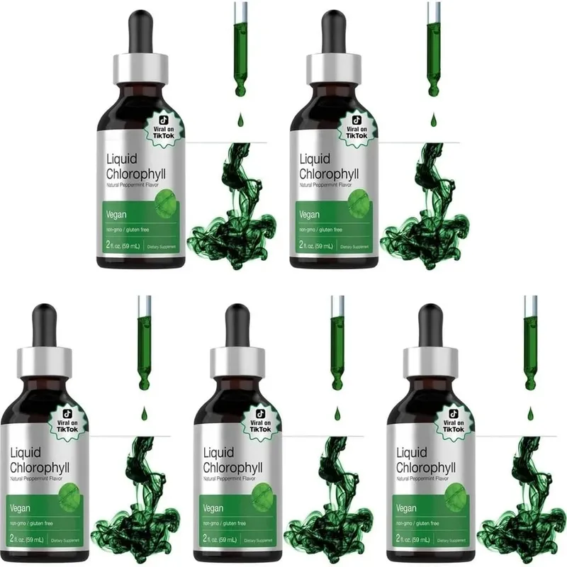 Liquid Chlorophyll 50 Mg Vegan Non-GMO Gluten & Wheat Free Natural Peppermint Flavor No Artificial Flavors 29 Servings