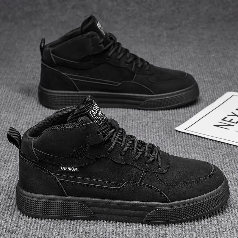 Breathable men's casual shoes skate shoes mid-top men's shoes breathable and versatile sports shoes suitable for wearing all