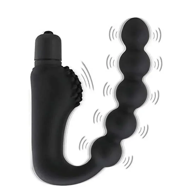 Beads Vibrating Prostate Massager Anal Plug Waterproof Motors 10 Speeds Stimulation Butt Anus Silicone Men Women Sex Toys — image 1