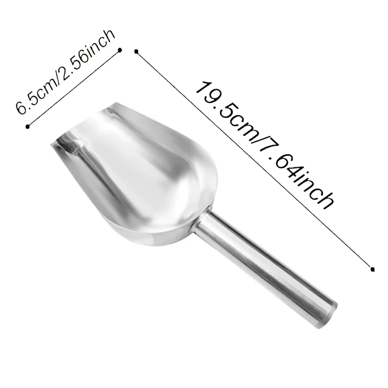 3PC Stainless Steel Scoop Set | Heavy Duty Ice Shovel for Pet Food & Grains | Multi-Use Commercial Kitchen Tool Rustproof
