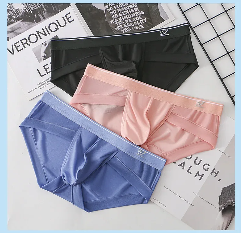 Slip da uomo Custodia 3D traspirante Intimo bikini da uomo leggero Morbido e confortevole Triangolo elastico ad asciugatura rapida per l'estate