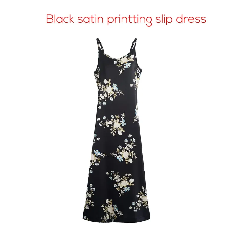 AP AW26 Women Floral Printing Slip Dress Elegant Lady Clothing V-neck