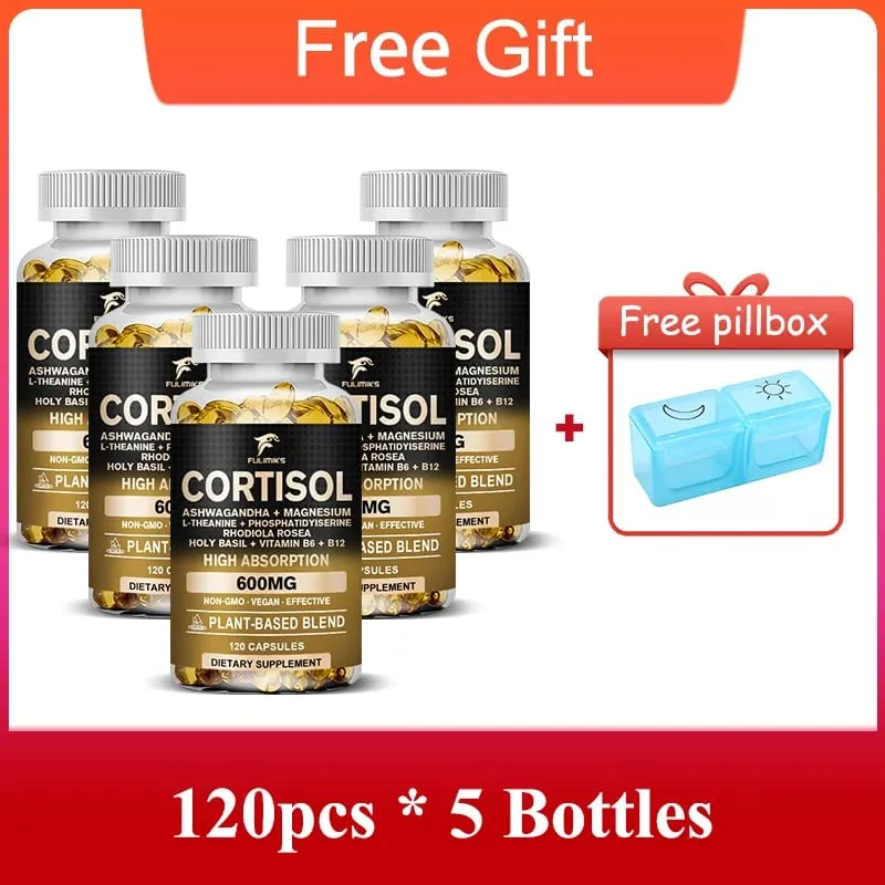 Premium Cortisol Capsules with Ashwagandha Rhodiola Support Cortisol Reducer Relaxation Maintain Calm Weight Loss & Adrenal
