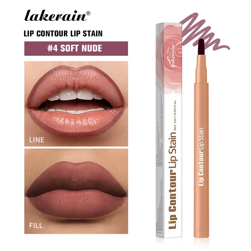 Pensil Lip Liner Merah Muda Rias Wanita Tahan Air Kontur Bibir Pena Lipstik Noda Bibir Pigmen Tinggi Matte Coklat Lipliner Nude Lembut