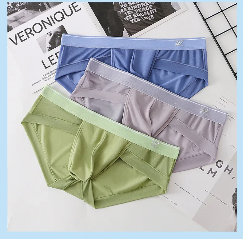 Slip da uomo Custodia 3D traspirante Intimo bikini da uomo leggero Morbido e confortevole Triangolo elastico ad asciugatura rapida per l'estate