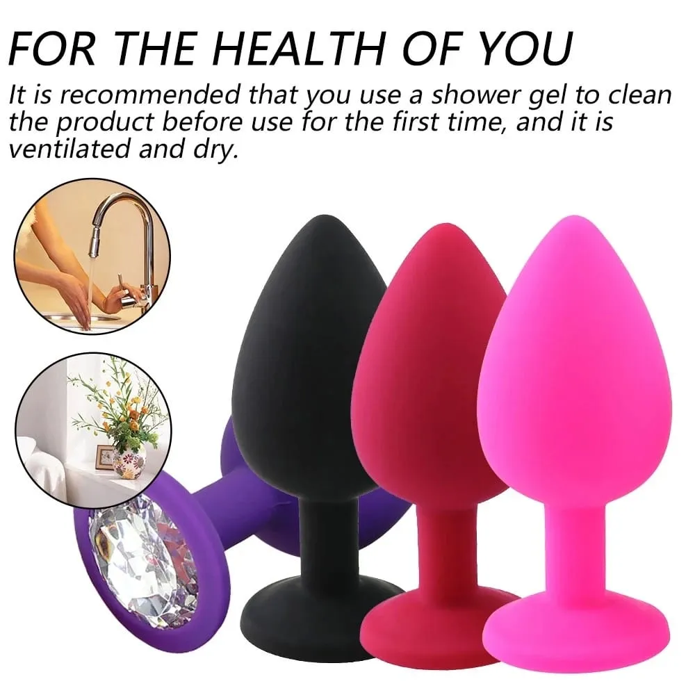 S/M/L Soft Silicone Anal Plug Mini Erotic Butt Plug Sex Toy for Beginner Men Women Gay Couples Prostate Stimulator Anal Sex Toy