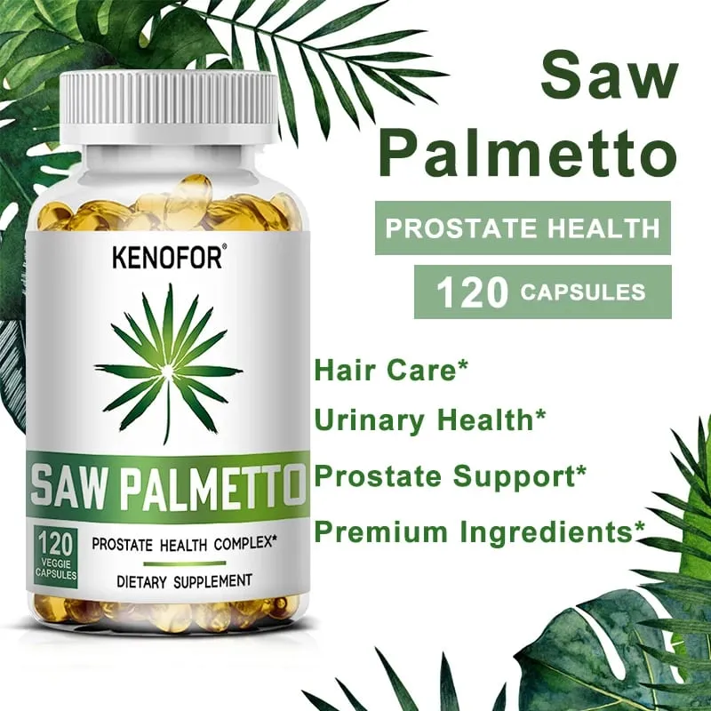 Saw Palmetto Extract Prostate Health Supplement Hair Growth Support To Help Maintain Normal Urination Frequency Vegan Capsules