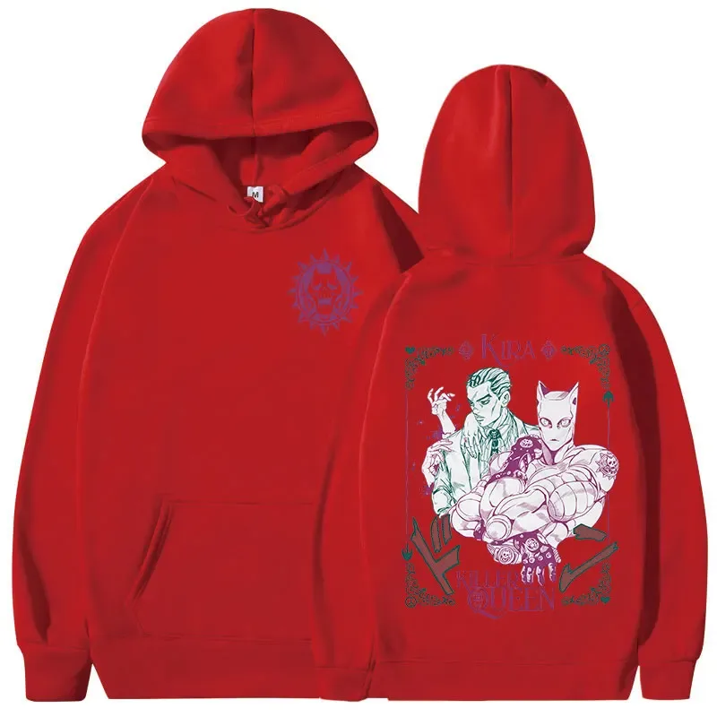 Anime JoJo Bizarre Adventure Hoodies Kira Yoshikage Killer Queen Sweatshirts Men Women Clothing Fashion Casual Comfort Pullovers