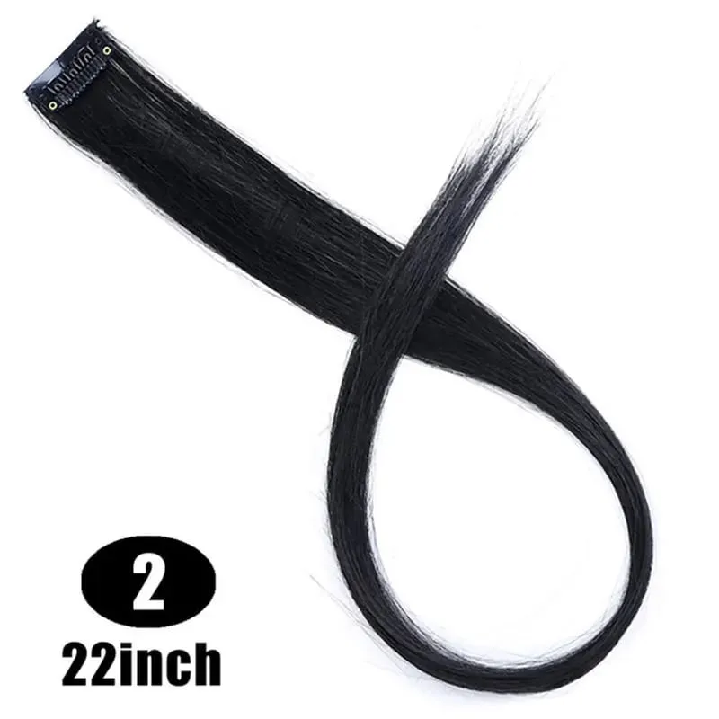 Fashion Color Hair Pieces Hanging Ear Dye Hair Extensions Color Strips One Clip Long Hair Extensions for Woman Daily Use