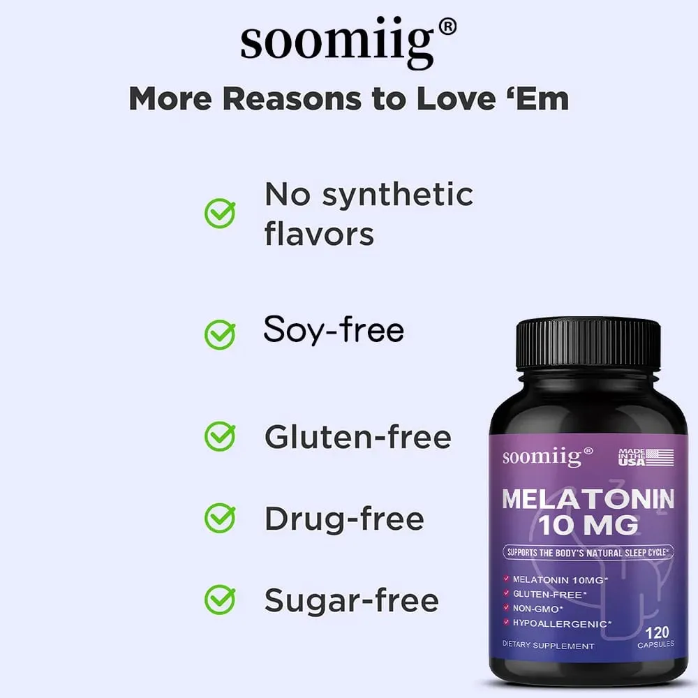 Melatonin 10mg Gummies & Capsules 30/60/120pcs - Fall Asleep Naturally Fight Insomnia Support Immunity & Improve Rest Quality
