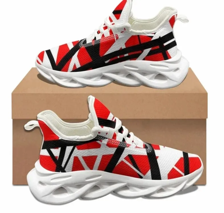 Evh Stripe Design Casual Flat Shoes Street Fashion Rock Trend Sneakers Women Classic Popular Non-slip Running Shoes