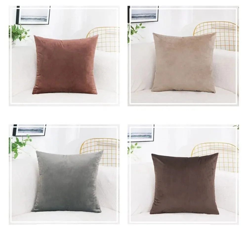 Solid Velvet Cushion Cover 30x50/45x45/50x50/55x55/60x60cm Decorative Throw Pillow Case for Home New Year
